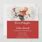 Classic geschilderd Roos Save the Date (Achterkant)