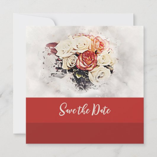 Classic geschilderd Roos Save the Date (Voorkant)