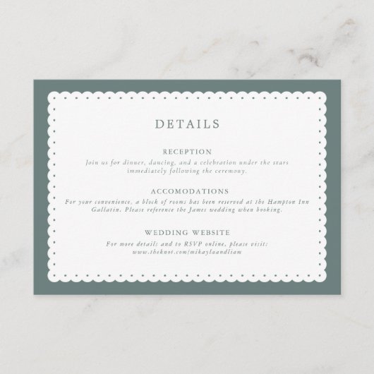 Classic geschulpte rand bruiloft behuizing Kaart (Voorkant)