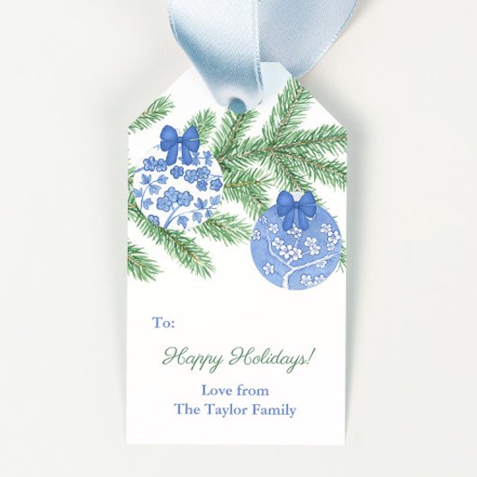 Classic Ginger Jar Ornamenten Prettige feestdagen Cadeaulabel