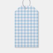 Classic Gingham Baby Blauw Cadeaulabel (Voorkant)