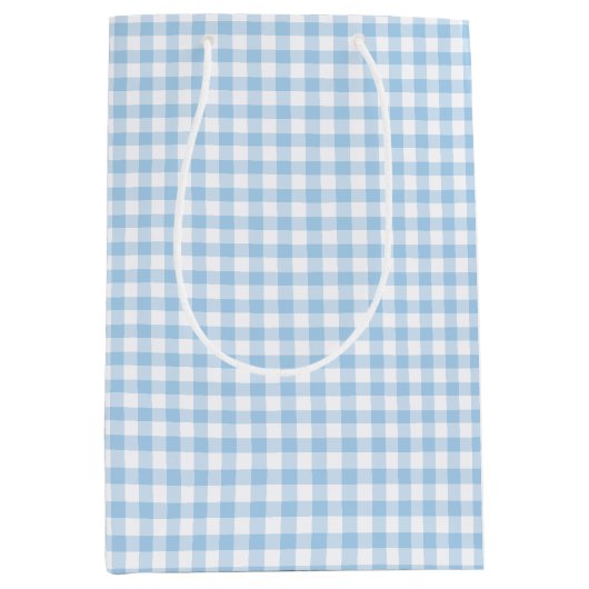 Classic Gingham Baby Blauw Medium Cadeauzakje (Voorkant)