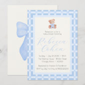 Classic Gingham Beer Baby shower Invitation Kaart (Voorkant / Achterkant)