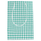Classic Gingham Bluegrass Green Medium Gift Bag Cadeauzakje (Voorkant)