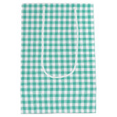 Classic Gingham Bluegrass Green Medium Gift Bag Cadeauzakje (Achterkant)