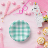 Classic Gingham Bluegrass Green Papieren Kommen (Feest)