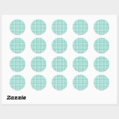 Classic Gingham Bluegrass Green Ronde Sticker (Vel)