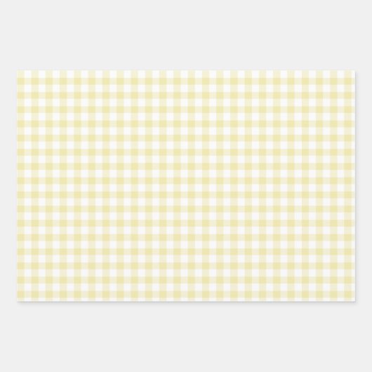Classic Gingham Butter Yellow Inpakpapier Vel (Voorkant 2)