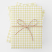 Classic Gingham Butter Yellow Inpakpapier Vel (In situ)