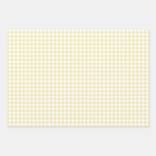 Classic Gingham Butter Yellow Inpakpapier Vel (Voorkant)