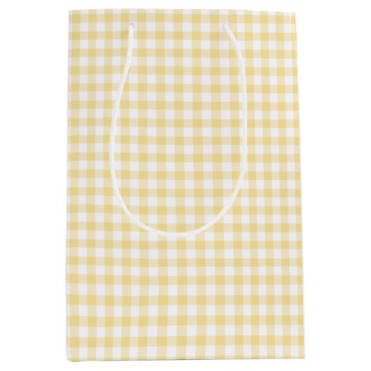 Classic Gingham Canary Yellow Medium Cadeauzakje (Voorkant)