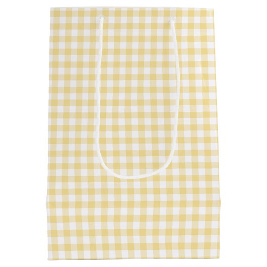Classic Gingham Canary Yellow Medium Cadeauzakje (Achterkant)