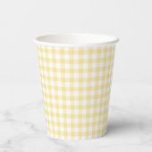 Classic Gingham Canary Yellow Papieren Bekers (Achterkant)