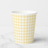 Classic Gingham Canary Yellow Papieren Bekers (Rechts)