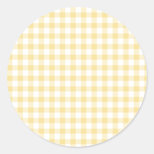 Classic Gingham Canary Yellow Ronde Sticker (Voorkant)
