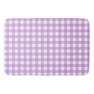 Classic Gingham Check Pset Patroon Lila Badmat