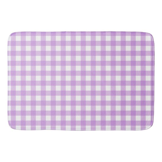 Classic Gingham Check Pset Patroon Lila Badmat (Voorkant)