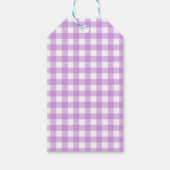 Classic Gingham Check Pset Patroon Lila Cadeaulabel (Voorkant)