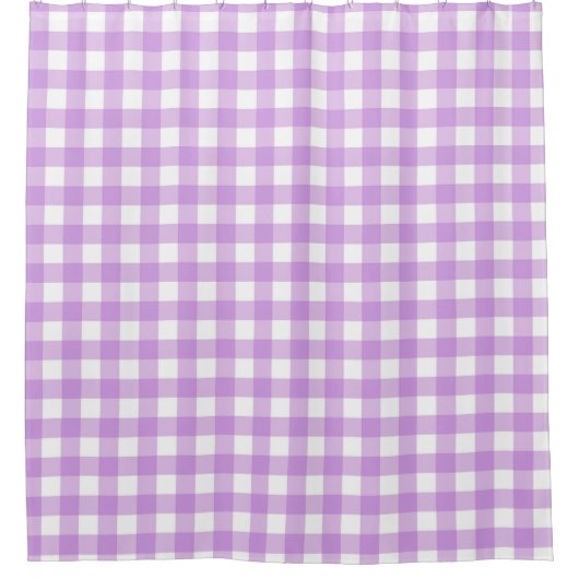 Classic Gingham Check Pset Patroon Lila Douchegordijn (Voorkant)