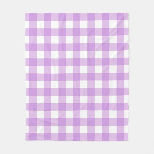 Classic Gingham Check Pset Patroon Lila Fleece Deken (Voorkant)