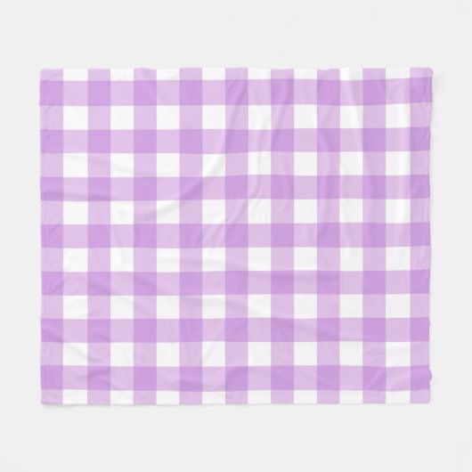 Classic Gingham Check Pset Patroon Lila Fleece Deken (Voorkant (Horizontaal))
