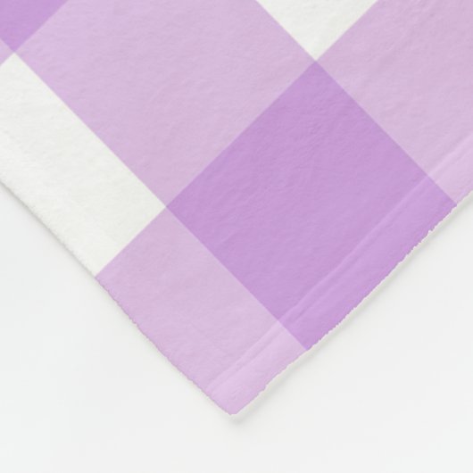 Classic Gingham Check Pset Patroon Lila Fleece Deken (Hoek)