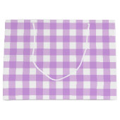 Classic Gingham Check Pset Patroon Lila Groot Cadeauzakje (Voorkant)