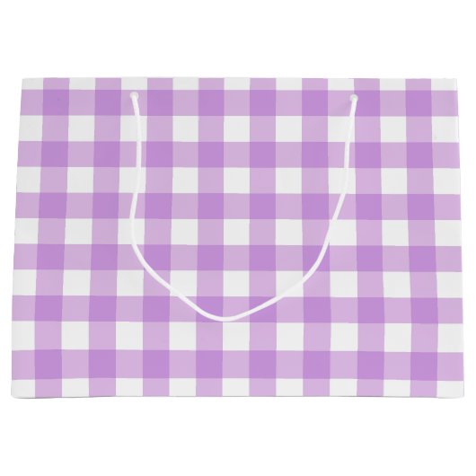 Classic Gingham Check Pset Patroon Lila Groot Cadeauzakje (Voorkant)