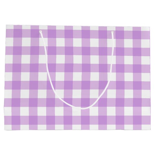 Classic Gingham Check Pset Patroon Lila Groot Cadeauzakje (Achterkant)