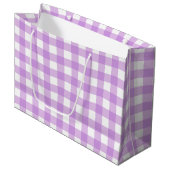 Classic Gingham Check Pset Patroon Lila Groot Cadeauzakje (Voorkant Gekanteld)