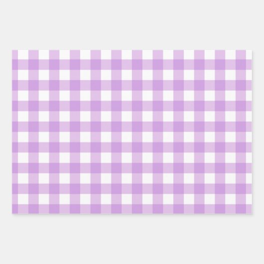 Classic Gingham Check Pset Patroon Lila Inpakpapier Vel (Voorkant 3)
