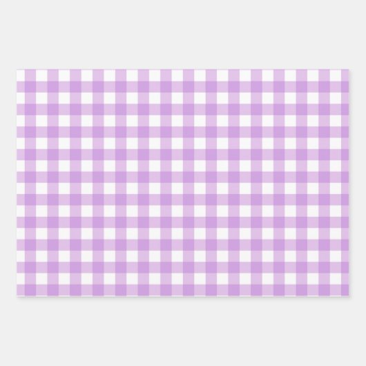 Classic Gingham Check Pset Patroon Lila Inpakpapier Vel (Voorkant 2)