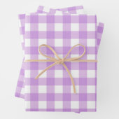 Classic Gingham Check Pset Patroon Lila Inpakpapier Vel (In situ)