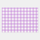 Classic Gingham Check Pset Patroon Lila Inpakpapier Vel (Voorkant)