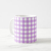 Classic Gingham Check Pset Patroon Lila Koffiemok (Voorkant links)