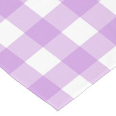 Classic Gingham Check Pset Patroon Lila Korte Tafelloper (Hoek)