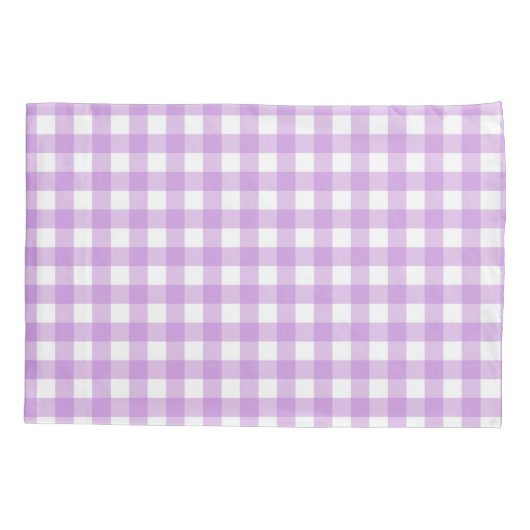 Classic Gingham Check Pset Patroon Lila Kussensloop (Achterkant)