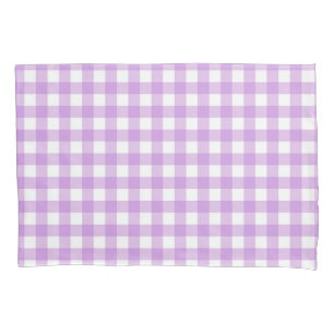 Classic Gingham Check Pset Patroon Lila Kussensloop