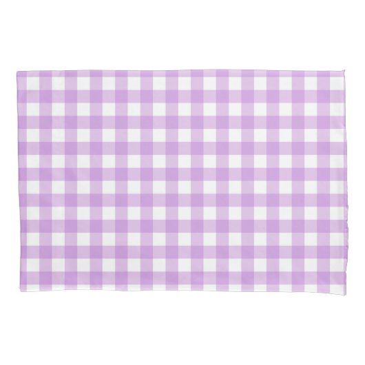 Classic Gingham Check Pset Patroon Lila Kussensloop (Voorkant)
