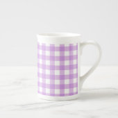 Classic Gingham Check Pset Patroon Lila Porselein Kop (Rechts)