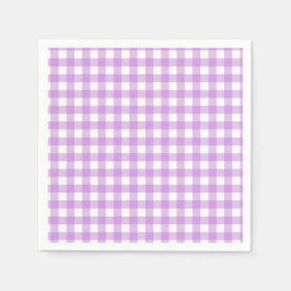 Classic Gingham Check Pset Patroon Lila Servet
