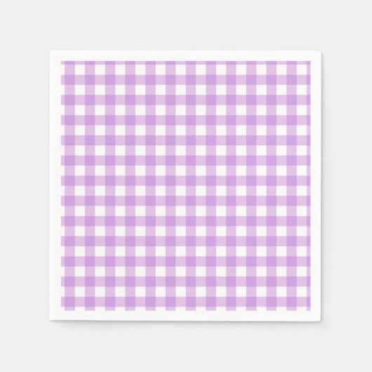 Classic Gingham Check Pset Patroon Lila Servet (Voorkant)