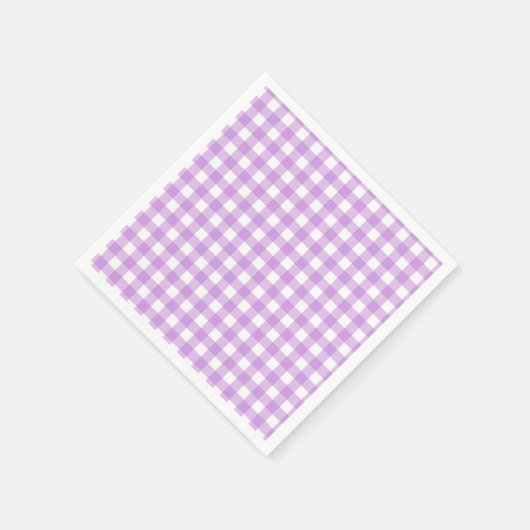 Classic Gingham Check Pset Patroon Lila Servet (Hoek)