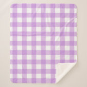 Classic Gingham Check Pset Patroon Lila Sherpa Deken (Voorkant)