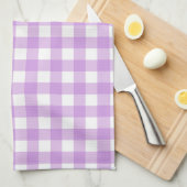 Classic Gingham Check Pset Patroon Lila Theedoek (Quarter Fold)