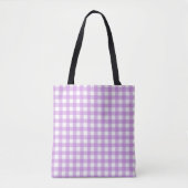Classic Gingham Check Pset Patroon Lila Tote Bag (Voorkant)