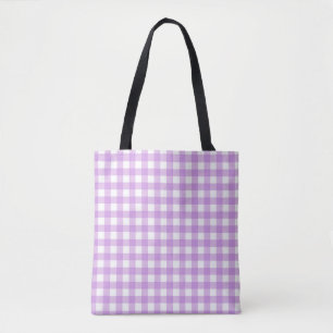 Classic Gingham Check Pset Patroon Lila Tote Bag