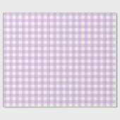 Classic Gingham Check Pset Pattern Pastel Lila Cadeaupapier (Vlak)