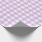 Classic Gingham Check Pset Pattern Pastel Lila Cadeaupapier (Hoek)