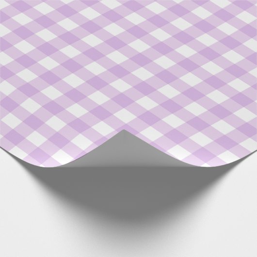 Classic Gingham Check Pset Pattern Pastel Lila Cadeaupapier (Hoek)